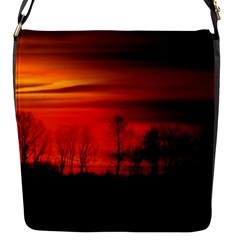 Tree Series Sun Orange Sunset Flap Messenger Bag (s)