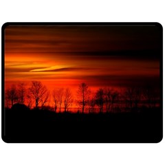 Tree Series Sun Orange Sunset Double Sided Fleece Blanket (large) 