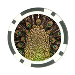 Peacock Feathers Wheel Plumage Poker Chip Card Guard (10 pack) Front