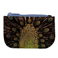 Peacock Feathers Wheel Plumage Large Coin Purse