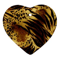 Pattern Tiger Stripes Print Animal Heart Ornament (two Sides) by BangZart