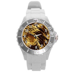 Pattern Tiger Stripes Print Animal Round Plastic Sport Watch (l) by BangZart