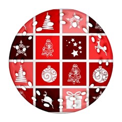 Christmas Map Innovative Modern Round Filigree Ornament (two Sides)