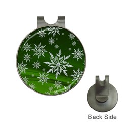 Christmas Star Ice Crystal Green Background Hat Clips With Golf Markers by BangZart