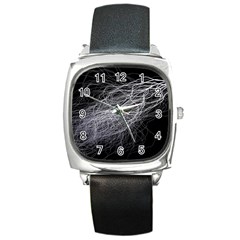 Flash Black Thunderstorm Square Metal Watch by BangZart