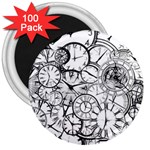 Time Clock Watches Time Of 3  Magnets (100 pack) Front