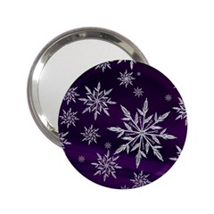 Christmas Star Ice Crystal Purple Background 2 25  Handbag Mirrors by BangZart