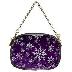 Christmas Star Ice Crystal Purple Background Chain Purses (one Side)  by BangZart