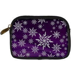 Christmas Star Ice Crystal Purple Background Digital Camera Cases by BangZart