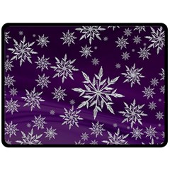 Christmas Star Ice Crystal Purple Background Fleece Blanket (large)  by BangZart