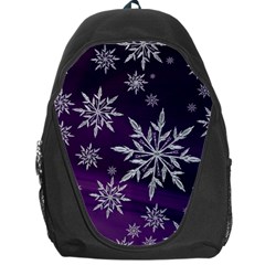 Christmas Star Ice Crystal Purple Background Backpack Bag by BangZart