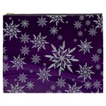 Christmas Star Ice Crystal Purple Background Cosmetic Bag (XXXL)  Front