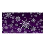 Christmas Star Ice Crystal Purple Background Satin Shawl Front