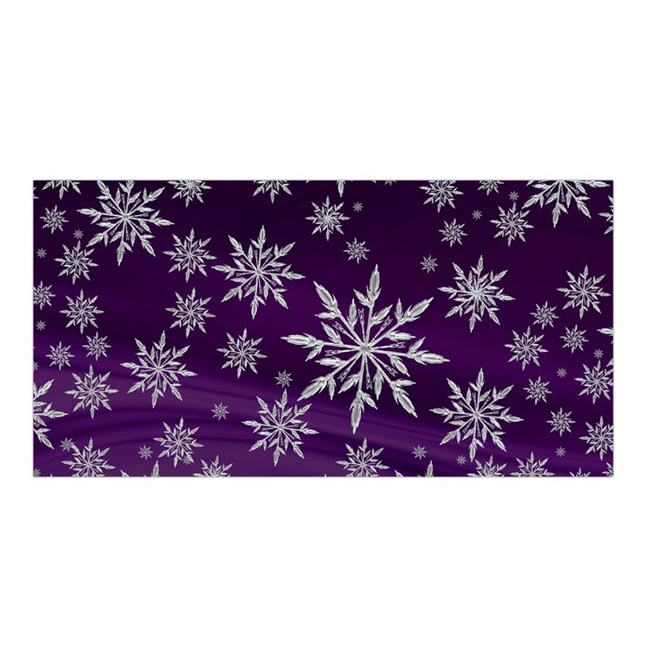 Christmas Star Ice Crystal Purple Background Satin Shawl