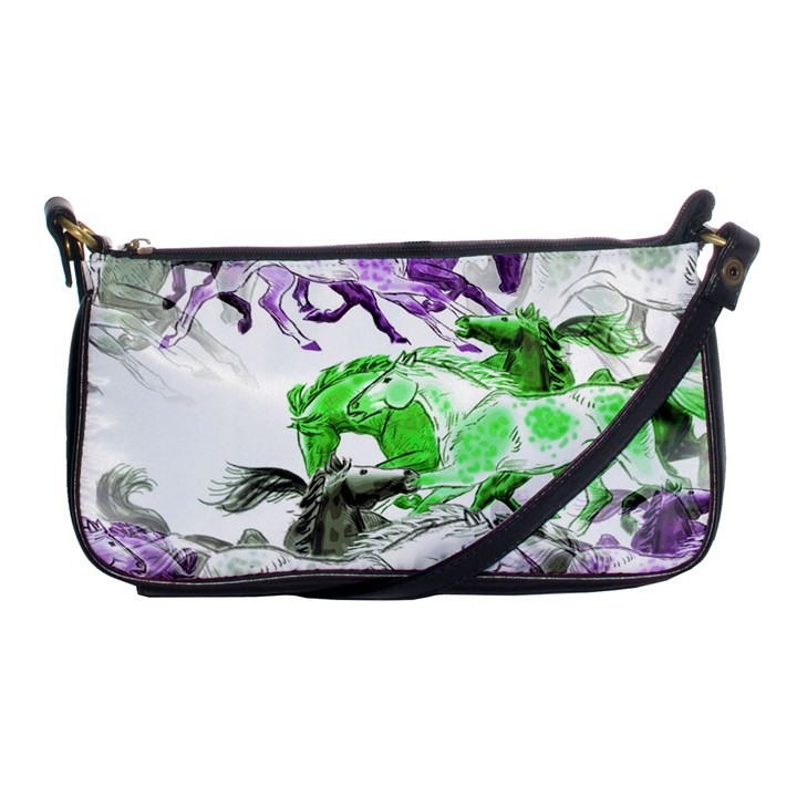 Horse Horses Animal World Green Shoulder Clutch Bags