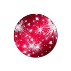 Christmas Star Advent Background Rubber Round Coaster (4 Pack)  by BangZart