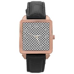 Geometric Scales Pattern Rose Gold Leather Watch  by jumpercat