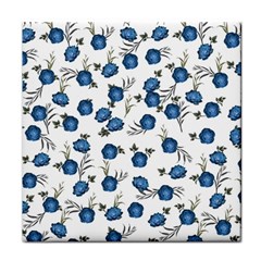 Blue Roses Face Towel