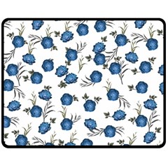 Blue Roses Fleece Blanket (Medium) 