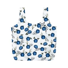 Blue Roses Full Print Recycle Bags (M) 