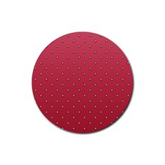 Strawberry Pattern Rubber Coaster (round)  by jumpercat