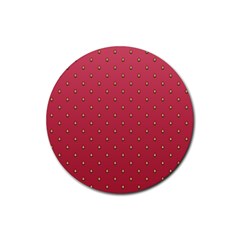 Strawberry Pattern Rubber Round Coaster (4 Pack)  by jumpercat