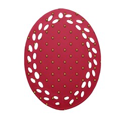 Strawberry Pattern Ornament (oval Filigree) by jumpercat