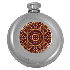 Geometric Pattern Round Hip Flask (5 Oz) by linceazul