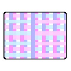 Gingham Nursery Baby Blue Pink Double Sided Fleece Blanket (small)  by BangZart