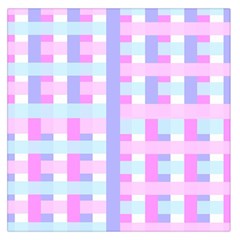 Gingham Nursery Baby Blue Pink Large Satin Scarf (square)