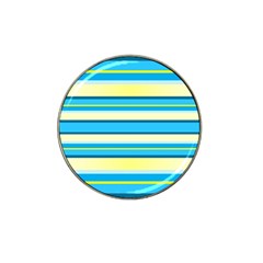 Stripes Yellow Aqua Blue White Hat Clip Ball Marker (4 pack)