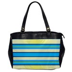 Stripes Yellow Aqua Blue White Office Handbags Front