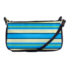 Stripes Yellow Aqua Blue White Shoulder Clutch Bags