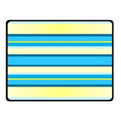 Stripes Yellow Aqua Blue White Fleece Blanket (Small)