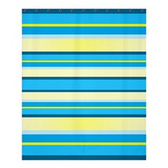 Stripes Yellow Aqua Blue White Shower Curtain 60  x 72  (Medium) 