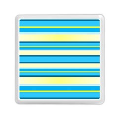 Stripes Yellow Aqua Blue White Memory Card Reader (Square) 