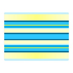 Stripes Yellow Aqua Blue White Double Sided Flano Blanket (mini) 