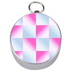 Gradient Blue Pink Geometric Silver Compasses