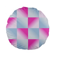 Gradient Blue Pink Geometric Standard 15  Premium Flano Round Cushions by BangZart