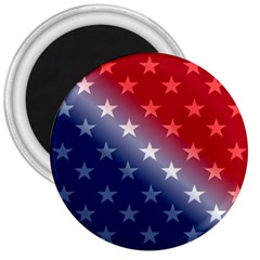 America Patriotic Red White Blue 3  Magnets by BangZart