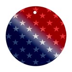 America Patriotic Red White Blue Round Ornament (Two Sides) Front