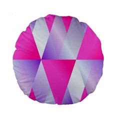 Gradient Geometric Shiny Light Standard 15  Premium Round Cushions