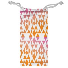 Geometric Abstract Orange Purple Jewelry Bag by BangZart