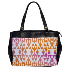 Geometric Abstract Orange Purple Office Handbags by BangZart