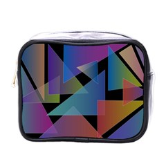 Triangle Gradient Abstract Geometry Mini Toiletries Bags