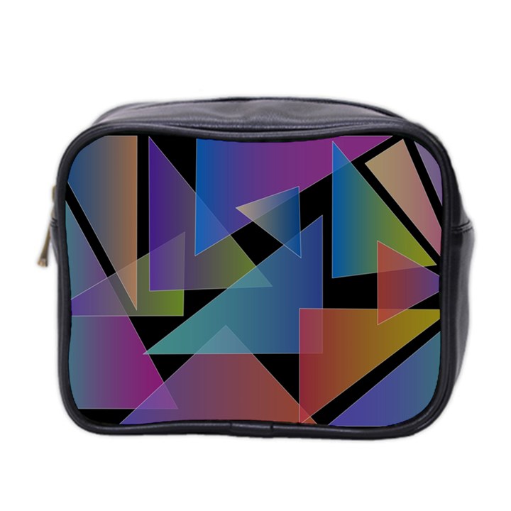 Triangle Gradient Abstract Geometry Mini Toiletries Bag 2-Side