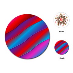 Diagonal Gradient Vivid Color 3d Playing Cards (Round) 