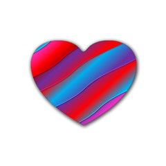 Diagonal Gradient Vivid Color 3d Heart Coaster (4 pack) 