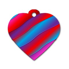 Diagonal Gradient Vivid Color 3d Dog Tag Heart (Two Sides)