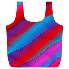Diagonal Gradient Vivid Color 3d Full Print Recycle Bags (l)  by BangZart